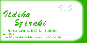 ildiko sziraki business card